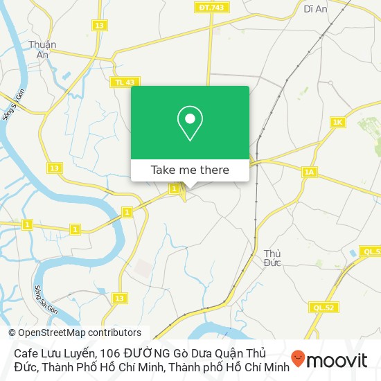 Bản đồ Cafe Lưu Luyến, 106 ĐƯỜNG Gò Dưa Quận Thủ Đức, Thành Phố Hồ Chí Minh