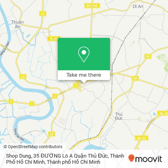Bản đồ Shop Dung, 35 ĐƯỜNG Lô A Quận Thủ Đức, Thành Phố Hồ Chí Minh