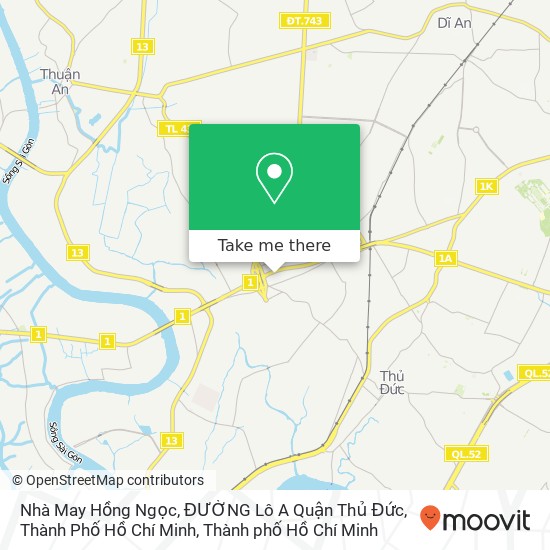 Bản đồ Nhà May Hồng Ngọc, ĐƯỜNG Lô A Quận Thủ Đức, Thành Phố Hồ Chí Minh