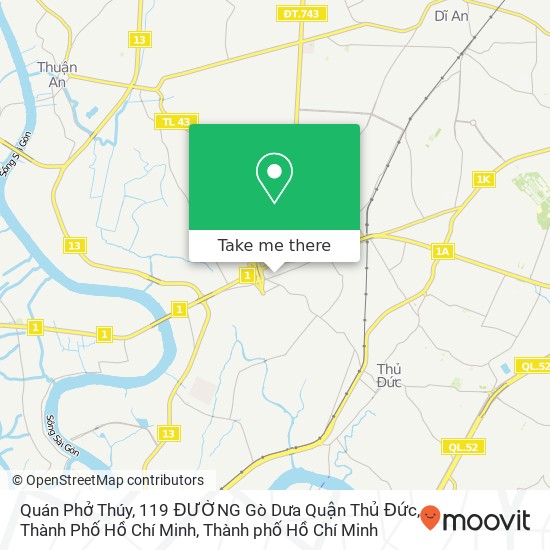Bản đồ Quán Phở Thúy, 119 ĐƯỜNG Gò Dưa Quận Thủ Đức, Thành Phố Hồ Chí Minh