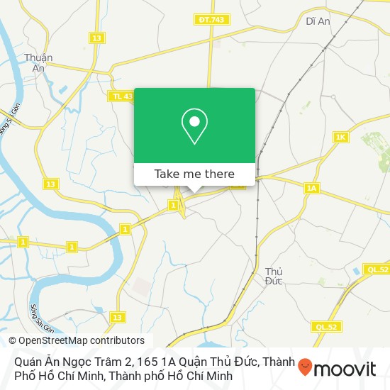 Bản đồ Quán Ăn Ngọc Trâm 2, 165 1A Quận Thủ Đức, Thành Phố Hồ Chí Minh