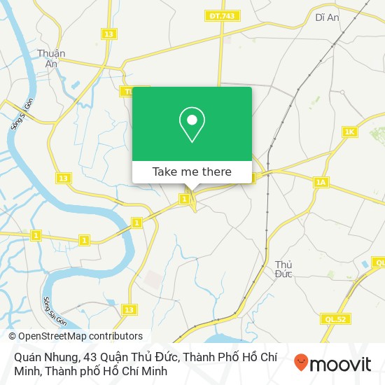 Bản đồ Quán Nhung, 43 Quận Thủ Đức, Thành Phố Hồ Chí Minh