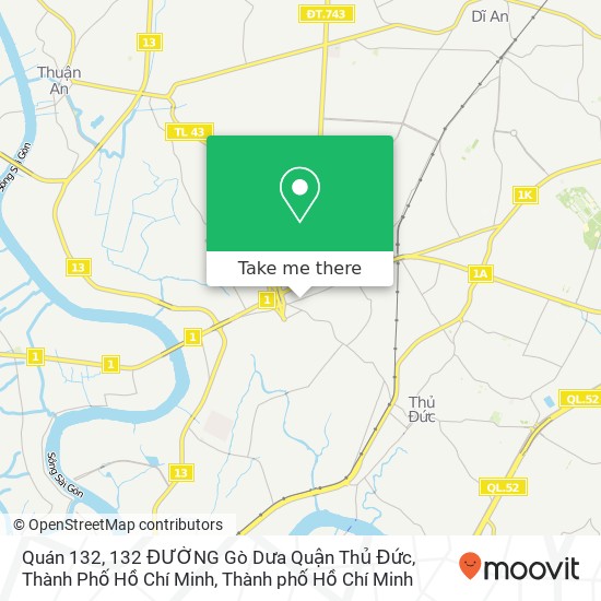 Bản đồ Quán 132, 132 ĐƯỜNG Gò Dưa Quận Thủ Đức, Thành Phố Hồ Chí Minh