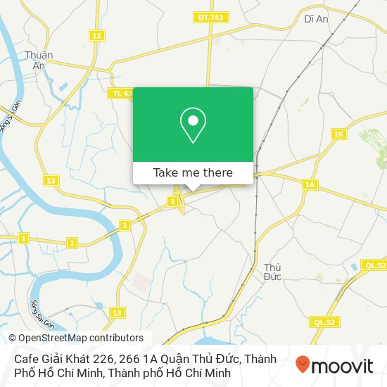 Bản đồ Cafe Giải Khát 226, 266 1A Quận Thủ Đức, Thành Phố Hồ Chí Minh