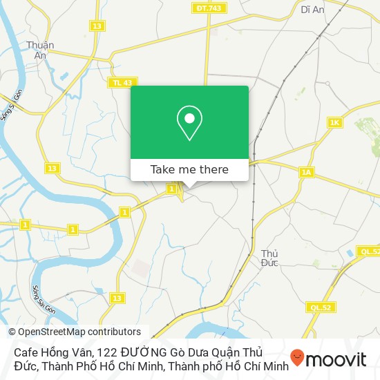 Bản đồ Cafe Hồng Vân, 122 ĐƯỜNG Gò Dưa Quận Thủ Đức, Thành Phố Hồ Chí Minh