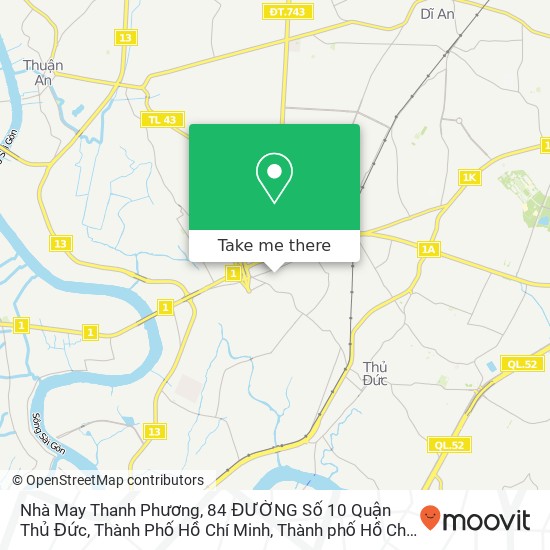 Bản đồ Nhà May Thanh Phương, 84 ĐƯỜNG Số 10 Quận Thủ Đức, Thành Phố Hồ Chí Minh