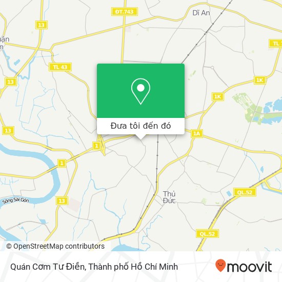 Bản đồ Quán Cơm Tư Điền, 105 ĐƯỜNG Phú Châu Quận Thủ Đức, Thành Phố Hồ Chí Minh