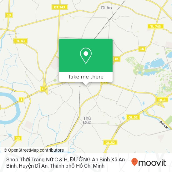 Bản đồ Shop Thời Trang Nữ C & H, ĐƯỜNG An Bình Xã An Bình, Huyện Dĩ An