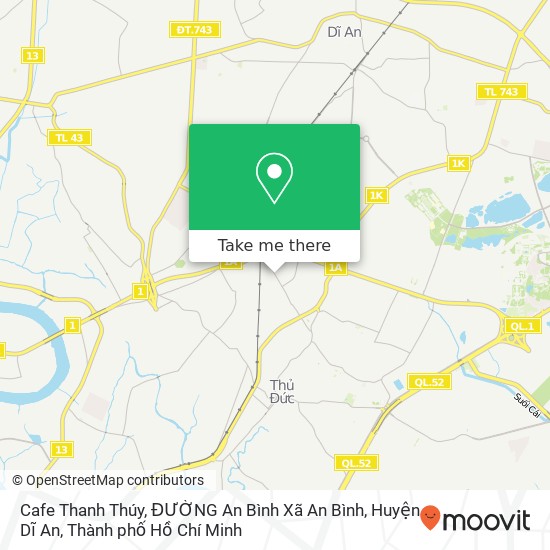 Bản đồ Cafe Thanh Thúy, ĐƯỜNG An Bình Xã An Bình, Huyện Dĩ An