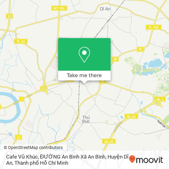 Bản đồ Cafe Vũ Khúc, ĐƯỜNG An Bình Xã An Bình, Huyện Dĩ An