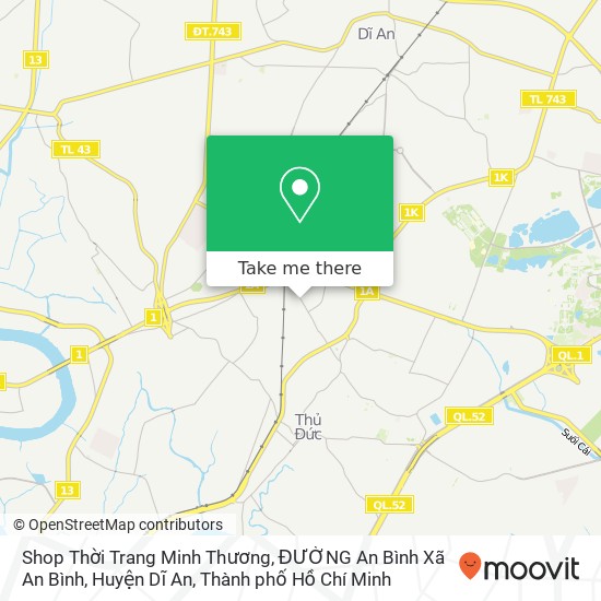 Bản đồ Shop Thời Trang Minh Thương, ĐƯỜNG An Bình Xã An Bình, Huyện Dĩ An