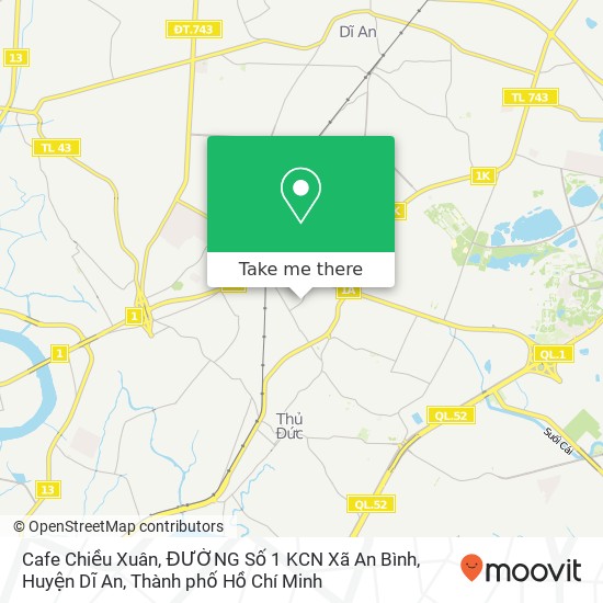 Bản đồ Cafe Chiều Xuân, ĐƯỜNG Số 1 KCN Xã An Bình, Huyện Dĩ An