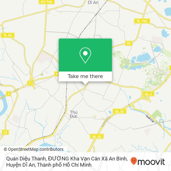 Bản đồ Quán Diệu Thanh, ĐƯỜNG Kha Vạn Cân Xã An Bình, Huyện Dĩ An