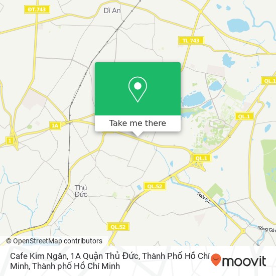 Bản đồ Cafe Kim Ngân, 1A Quận Thủ Đức, Thành Phố Hồ Chí Minh
