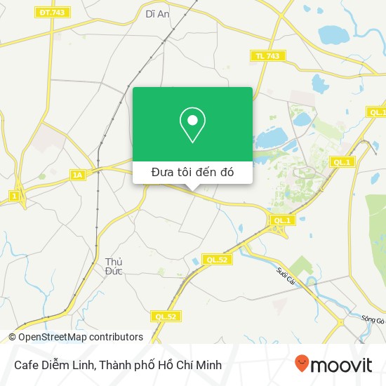 Bản đồ Cafe Diễm Linh, 1A Quận Thủ Đức, Thành Phố Hồ Chí Minh
