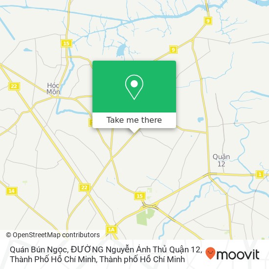 Bản đồ Quán Bún Ngọc, ĐƯỜNG Nguyễn Ảnh Thủ Quận 12, Thành Phố Hồ Chí Minh