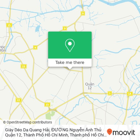 Bản đồ Giày Déo Da Quang Hải, ĐƯỜNG Nguyễn Ảnh Thủ Quận 12, Thành Phố Hồ Chí Minh