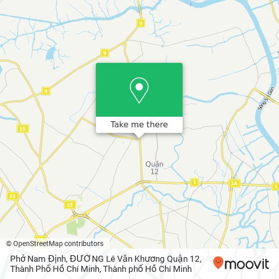 Bản đồ Phở Nam Định, ĐƯỜNG Lê Văn Khương Quận 12, Thành Phố Hồ Chí Minh