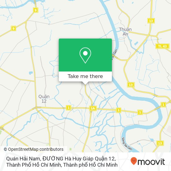 Bản đồ Quán Hải Nam, ĐƯỜNG Hà Huy Giáp Quận 12, Thành Phố Hồ Chí Minh