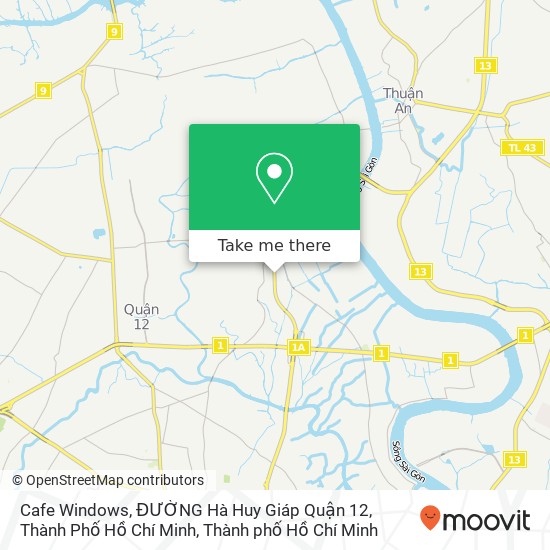 Bản đồ Cafe Windows, ĐƯỜNG Hà Huy Giáp Quận 12, Thành Phố Hồ Chí Minh