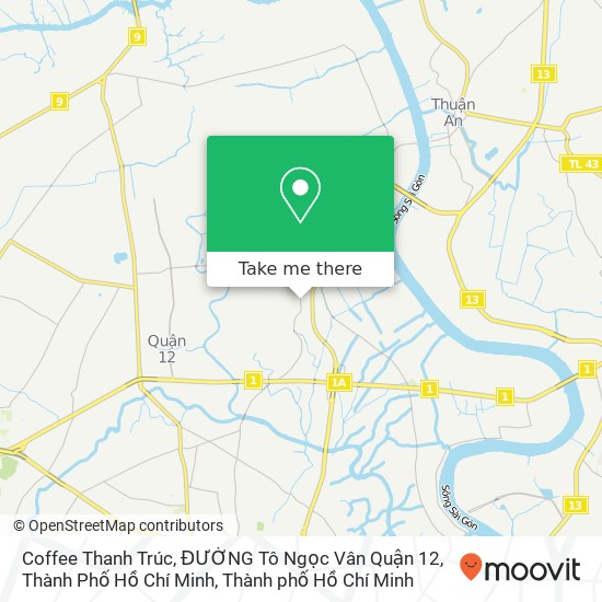 Bản đồ Coffee Thanh Trúc, ĐƯỜNG Tô Ngọc Vân Quận 12, Thành Phố Hồ Chí Minh