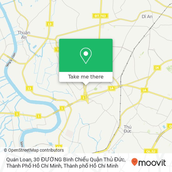 Bản đồ Quán Loan, 30 ĐƯỜNG Bình Chiểu Quận Thủ Đức, Thành Phố Hồ Chí Minh