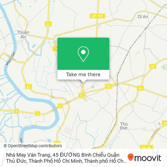 Bản đồ Nhà May Vân Trang, 45 ĐƯỜNG Bình Chiểu Quận Thủ Đức, Thành Phố Hồ Chí Minh
