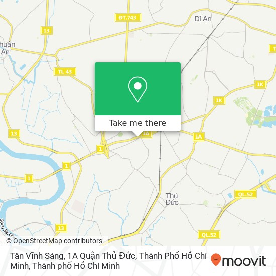 Bản đồ Tân Vĩnh Sáng, 1A Quận Thủ Đức, Thành Phố Hồ Chí Minh