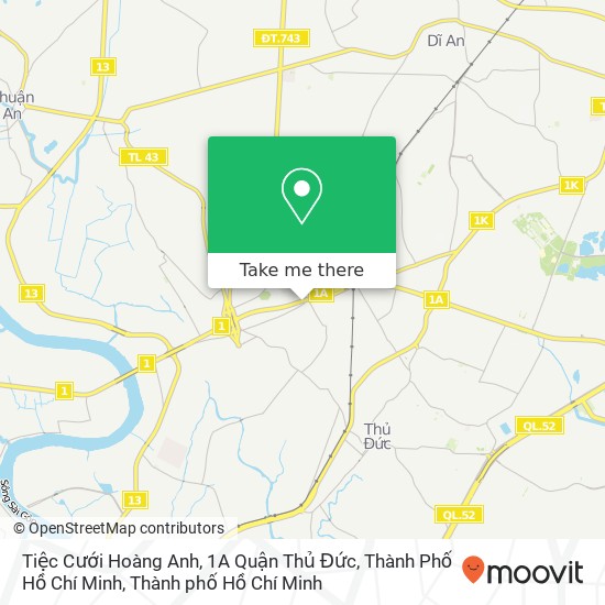 Bản đồ Tiệc Cưới Hoàng Anh, 1A Quận Thủ Đức, Thành Phố Hồ Chí Minh