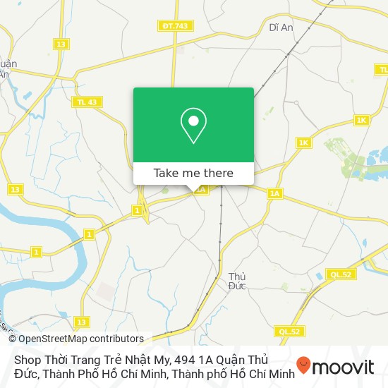 Bản đồ Shop Thời Trang Trẻ Nhật My, 494 1A Quận Thủ Đức, Thành Phố Hồ Chí Minh