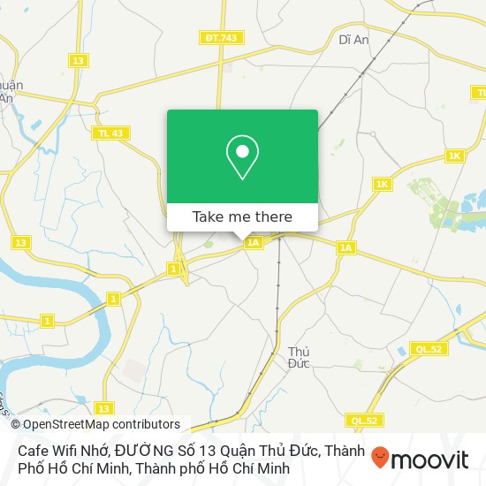 Bản đồ Cafe Wifi Nhớ, ĐƯỜNG Số 13 Quận Thủ Đức, Thành Phố Hồ Chí Minh