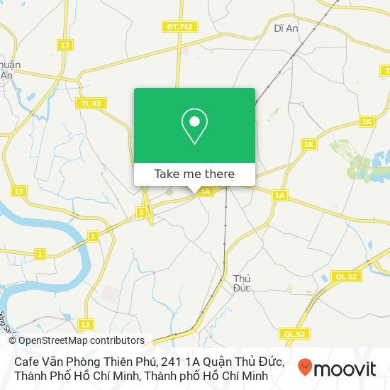 Bản đồ Cafe Văn Phòng Thiên Phú, 241 1A Quận Thủ Đức, Thành Phố Hồ Chí Minh