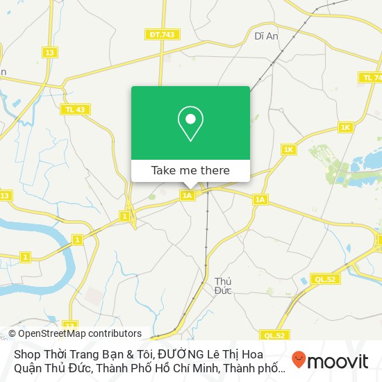 Bản đồ Shop Thời Trang Bạn & Tôi, ĐƯỜNG Lê Thị Hoa Quận Thủ Đức, Thành Phố Hồ Chí Minh