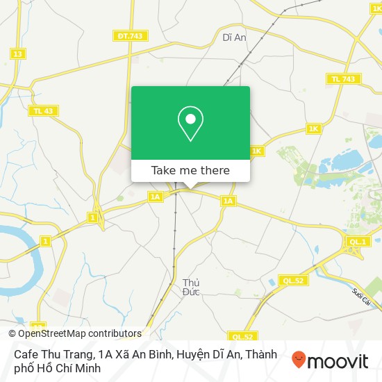 Bản đồ Cafe Thu Trang, 1A Xã An Bình, Huyện Dĩ An