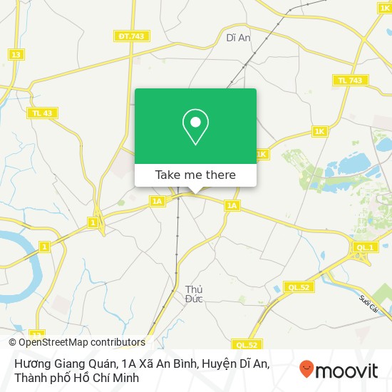 Bản đồ Hương Giang Quán, 1A Xã An Bình, Huyện Dĩ An