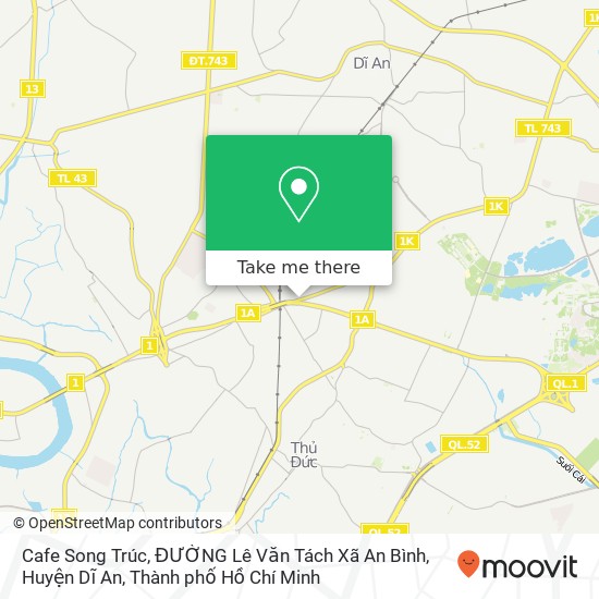 Bản đồ Cafe Song Trúc, ĐƯỜNG Lê Văn Tách Xã An Bình, Huyện Dĩ An