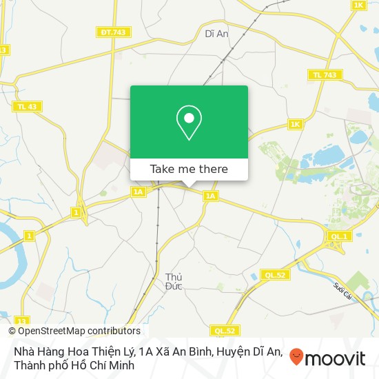 Bản đồ Nhà Hàng Hoa Thiện Lý, 1A Xã An Bình, Huyện Dĩ An
