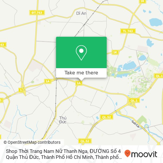 Bản đồ Shop Thời Trang Nam Nữ Thanh Nga, ĐƯỜNG Số 4 Quận Thủ Đức, Thành Phố Hồ Chí Minh