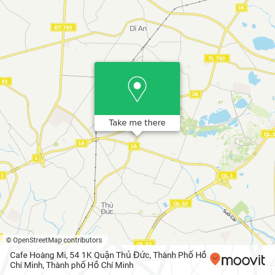 Bản đồ Cafe Hoàng Mi, 54 1K Quận Thủ Đức, Thành Phố Hồ Chí Minh