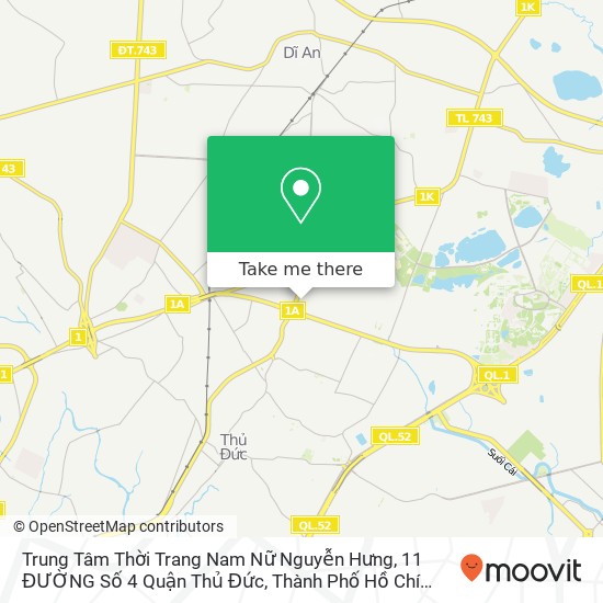 Bản đồ Trung Tâm Thời Trang Nam Nữ Nguyễn Hưng, 11 ĐƯỜNG Số 4 Quận Thủ Đức, Thành Phố Hồ Chí Minh