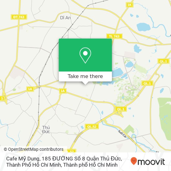 Bản đồ Cafe Mỹ Dung, 185 ĐƯỜNG Số 8 Quận Thủ Đức, Thành Phố Hồ Chí Minh