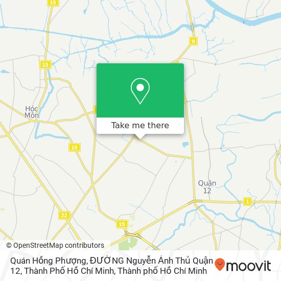Bản đồ Quán Hồng Phượng, ĐƯỜNG Nguyễn Ảnh Thủ Quận 12, Thành Phố Hồ Chí Minh