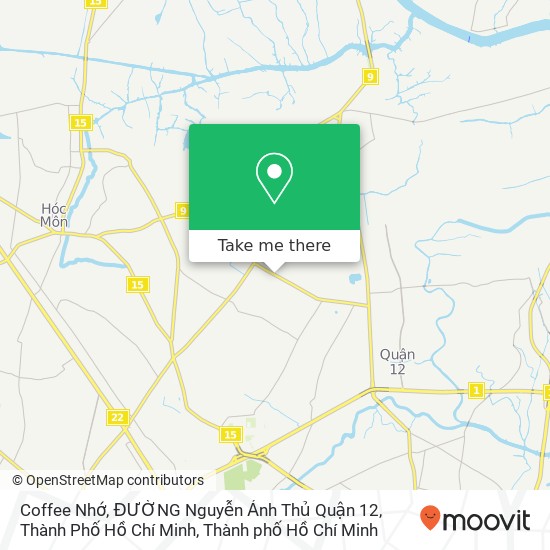 Bản đồ Coffee Nhớ, ĐƯỜNG Nguyễn Ảnh Thủ Quận 12, Thành Phố Hồ Chí Minh