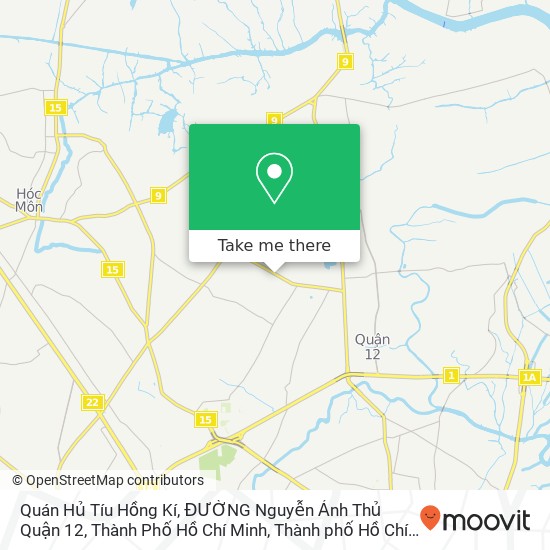 Bản đồ Quán Hủ Tíu Hồng Kí, ĐƯỜNG Nguyễn Ảnh Thủ Quận 12, Thành Phố Hồ Chí Minh
