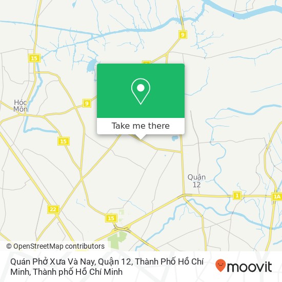 Bản đồ Quán Phở Xưa Và Nay, Quận 12, Thành Phố Hồ Chí Minh