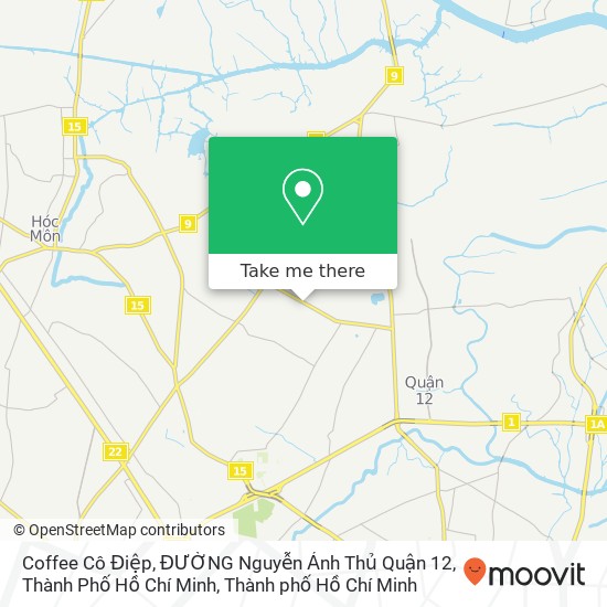 Bản đồ Coffee Cô Điệp, ĐƯỜNG Nguyễn Ảnh Thủ Quận 12, Thành Phố Hồ Chí Minh