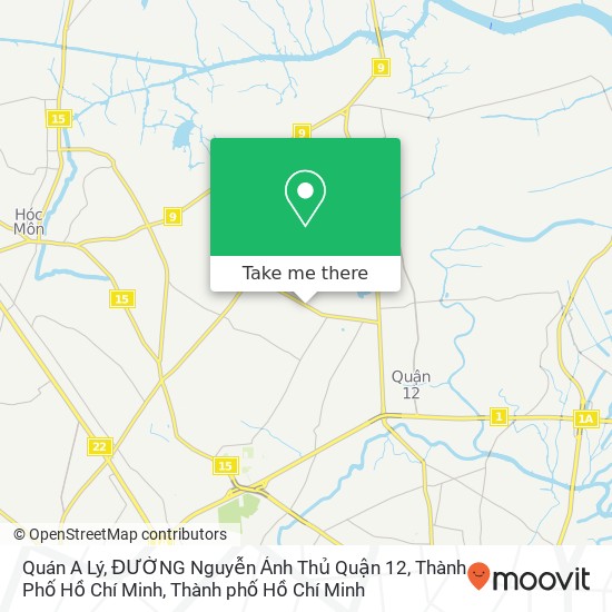 Bản đồ Quán A Lý, ĐƯỜNG Nguyễn Ảnh Thủ Quận 12, Thành Phố Hồ Chí Minh