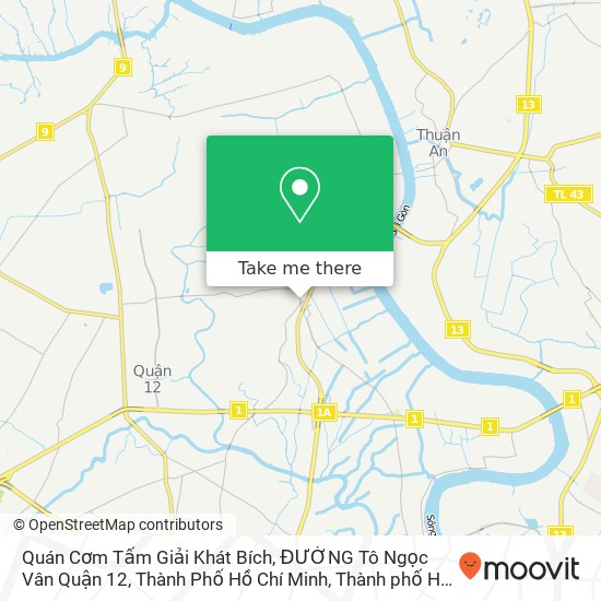 Bản đồ Quán Cơm Tấm Giải Khát Bích, ĐƯỜNG Tô Ngọc Vân Quận 12, Thành Phố Hồ Chí Minh