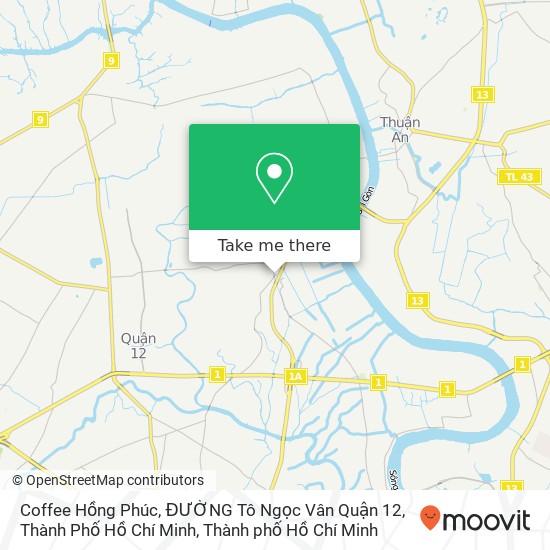 Bản đồ Coffee Hồng Phúc, ĐƯỜNG Tô Ngọc Vân Quận 12, Thành Phố Hồ Chí Minh