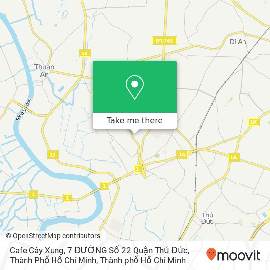 Bản đồ Cafe Cây Xung, 7 ĐƯỜNG Số 22 Quận Thủ Đức, Thành Phố Hồ Chí Minh
